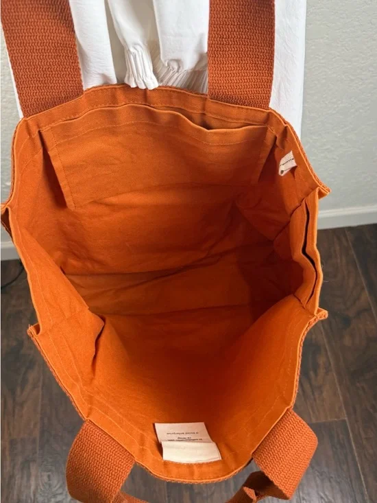 Barnes & Noble Terracotta Canvas Tote Inside Pockets EUC #BookTok - Picture 2 of 9